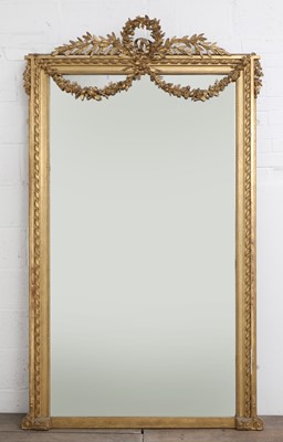 Lot 34 - A large French Louis XVI-style giltwood mirror