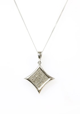 Lot 101 - A white gold diamond pendant