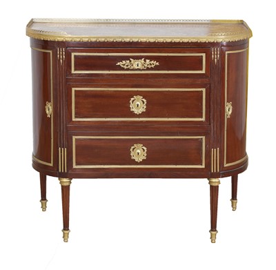 Lot 46 - A French Louis XVI-style mahogany and ormolu mounted commode