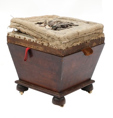 Lot 543 - A mahogany ottoman stool