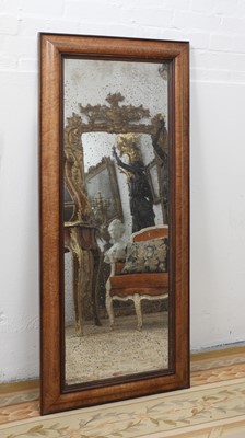Lot 742 - A burr maple wall mirror