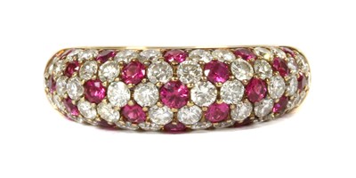 Lot 107 - A gold ruby and diamond ring