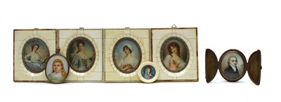 Lot 220 - Seven various painted miniatures