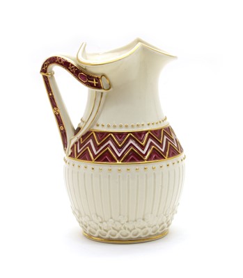 Lot 190 - A Victorian Belleek jug