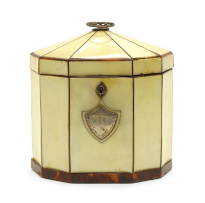 Lot 146 - A George III ivory and tortoiseshell tea caddy
