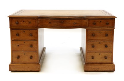 Lot 325 - A mahogany pedestal desk