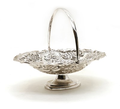 Lot 22 - A late Victorian embossed silver fruit basket