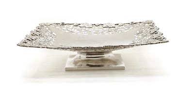 Lot 32 - A silver pierced fruit tazza