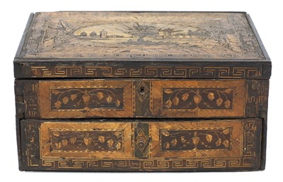 Lot 847 - A French Napoleonic prisoner of war straw-work box