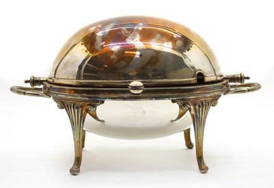 Lot 1 - Silver plated items to include, a 19th century warming dish with liner