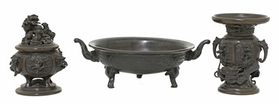 Lot 223 - A Chinese bronze censer
