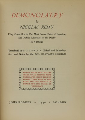 Lot 39 - WITCHCRAFT BOOK