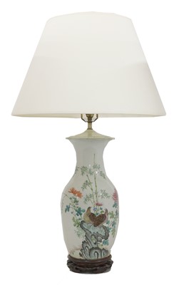 Lot 261 - A Chinese vase table lamp and shade