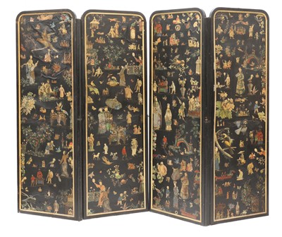 Lot 126 - Four Victorian découpage panels