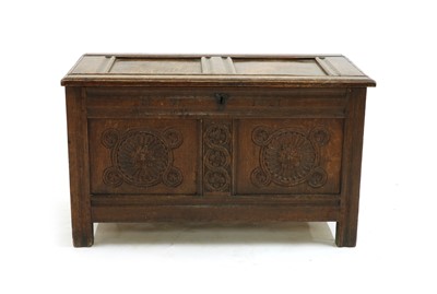 Lot 250 - Small 17th century oak coffer