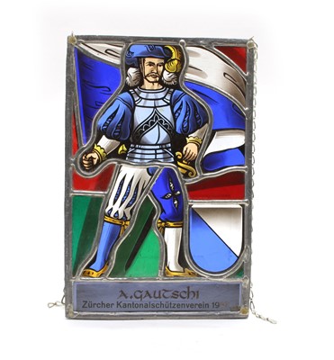 Lot 212 - Four Swiss stained glass panels