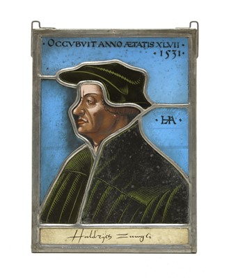 Lot 216 - Three Swiss stained glass panels