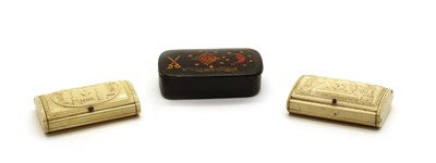 Lot 74A - Two masonic bone snuff boxes