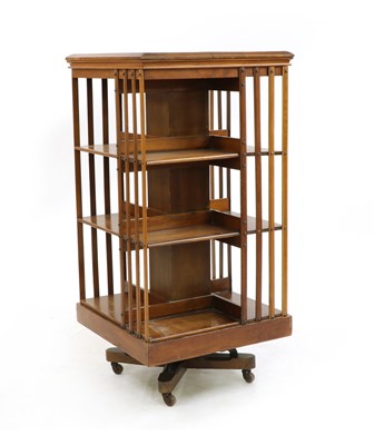 Lot 360 - An Edwardian mahogany revolving bookcase