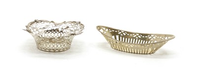 Lot 32 - Two pierced sterling silver bon bon dishes