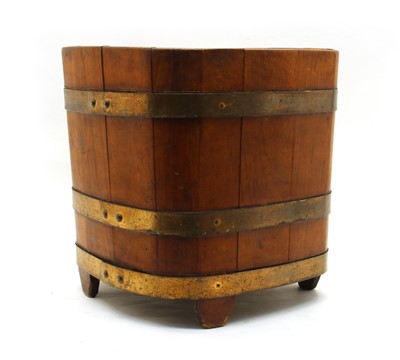 Lot 41A - A brass bound coopered oak barrel