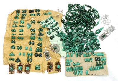 Lot 298 - A large quantity of malachite cabochons