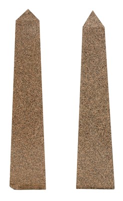 Lot 465 - A pair of large granite obelisks