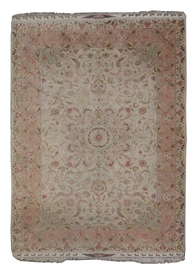 Lot 319 - A Persian wool and silk Tabriz rug