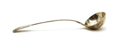 Lot 14 - A Victorian silver fiddle thread and shell pattern ladle