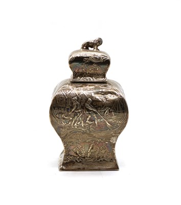 Lot 13 - A Dutch silver tea caddy