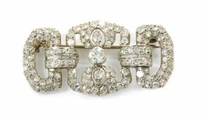 Lot 159 - An Art Deco diamond set plaque brooch, c.1930