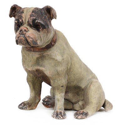 Lot 87 - A terracotta model of a bulldog