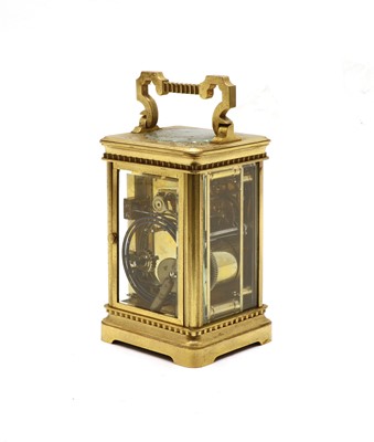 Lot 73 - A cased late 19th century striking carriage clock