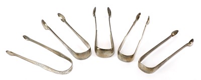 Lot 824 - A pair of George IV Scottish silver Old English pattern sugar tongs