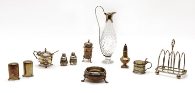 Lot 47 - A George III silver and cut glass oil or vinegar bottle