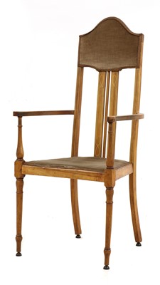 Lot 922 - An Edwardian armchair, the artists studio chair of portrait painter Michael Noakes