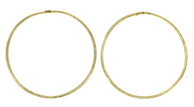 Lot 218 - A 9ct gold flat omega chain necklace