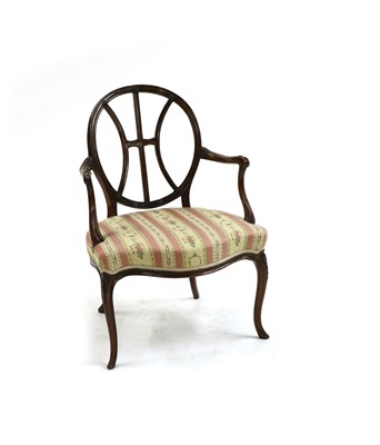 Lot 323 - A Hepplewhite period mahogany elbow chair