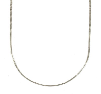 Lot 31 - A platinum two row faceted bead necklace