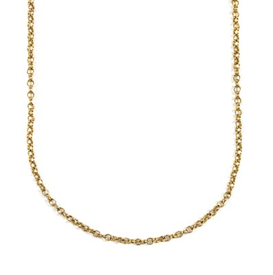 Lot 34 - A gold oval belcher link chain