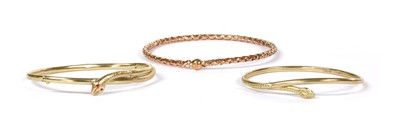 Lot 198 - A 9ct gold hollow snake or serpent torque bangle