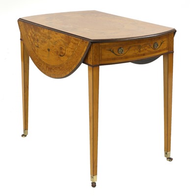Lot 763 - A fine George III Sheraton period inlaid satinwood Pembroke table