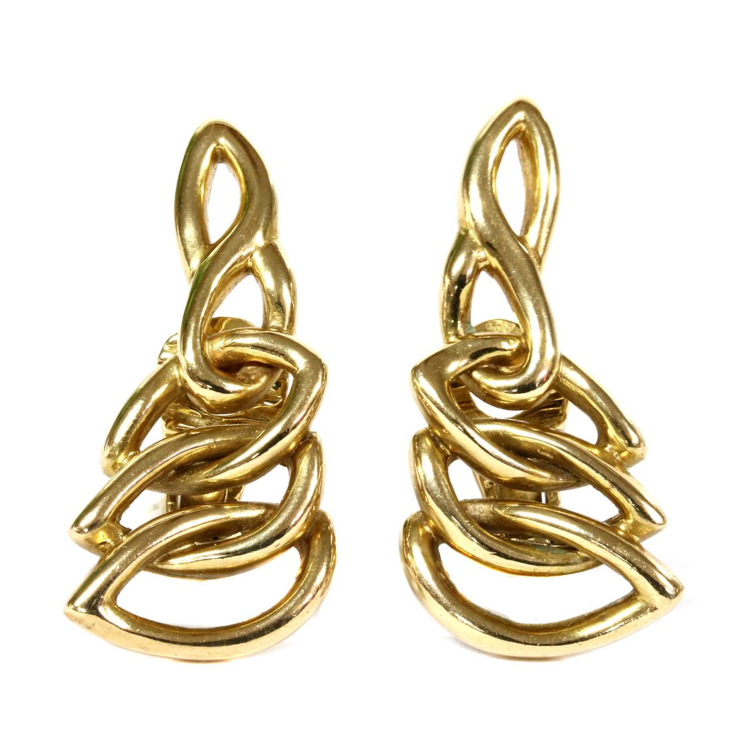 Lot 73 - A pair of 9ct gold clip earrings