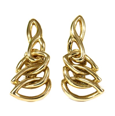 Lot 73 - A pair of 9ct gold clip earrings