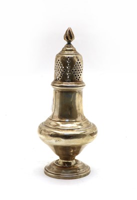 Lot 43 - A silver sugar castor of baluster shape