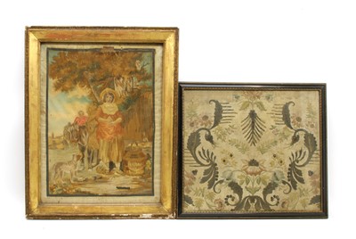 Lot 242 - A silkwork picture
