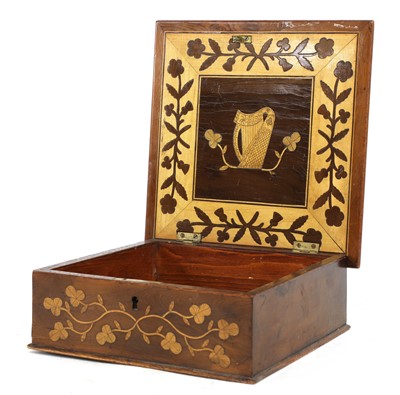 Lot 794 - An Irish Killarney yew and marquetry box