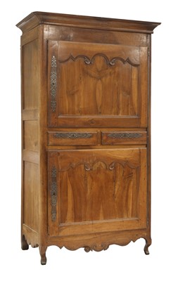 Lot 54 - A French fruitwood cupboard