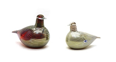 Lot 142 - Two Nuutajarvi glass models of game birds