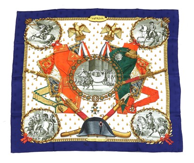 Lot 293 - A Hermes silk scarf, 'Napoleon', by Philipe Ledoux, 1963